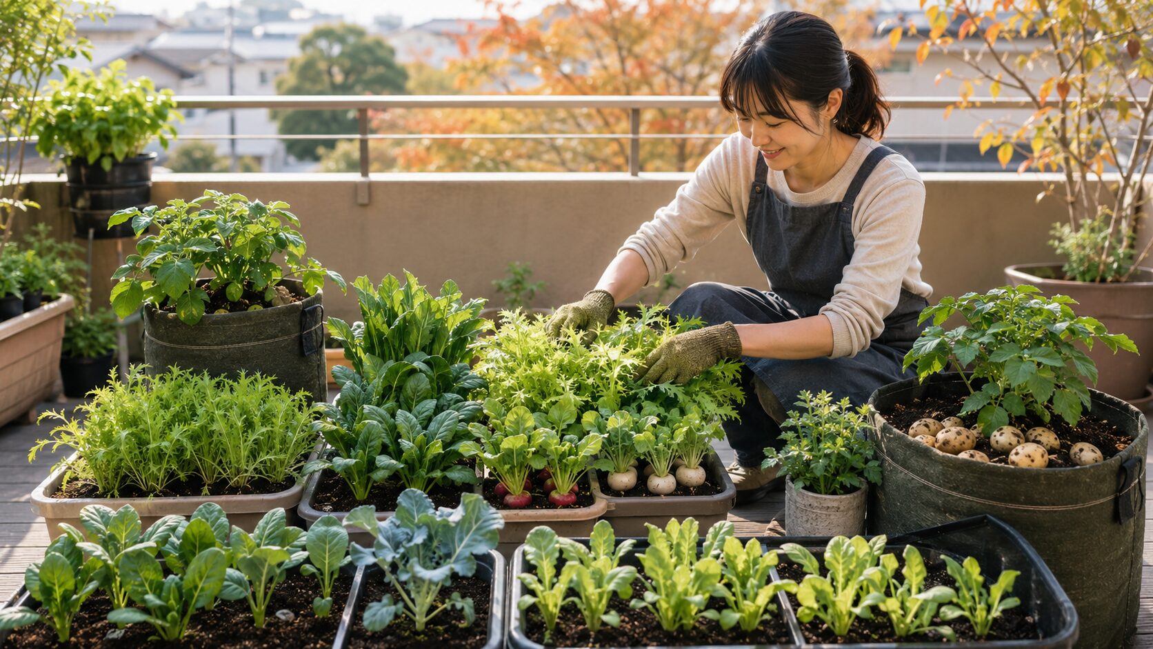 9月に植える野菜をプランターで育てる秋の家庭菜園